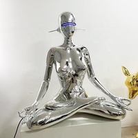 Magasin de vêtements personnalisés lumière Sexy femme dame bricolage Home Decor Mirror Props Robot Sexy Girl Galvanoplastie Human Statue Sculptures