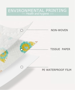 사용자 정의 패턴 일회용 방수 부직포 후크 및 루프 폐쇄 유아 및 유아를위한 조정 가능한 턱받이 - Product Image 6