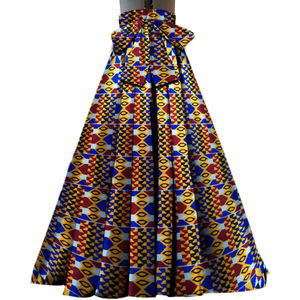 In OFFERTA Gonna Lunga Etnica Ankara per Adulti, Design Dashiki Africano Kente, Ecologica con Tasche e Vita Alta - Product Image 6