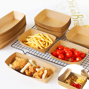 ถาดกระดาษลายตารางแดงขาวแบบใช้แล้วทิ้งสำหรับบรรจุอาหาร - Product Image 2