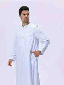 Nouvelle Robe Arabe Homme 2025 en Tissu Doux Anti-Boulochage de Qualité Supérieure, Style Marocain, Manches Longues, Coupe Universelle - Product Image 1