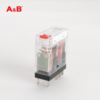 Relais électromagnétique A&B ABFT2C0730LT 230VAC 6A, miniature, étanche, contacts en alliage d'argent, usage général AC/DC