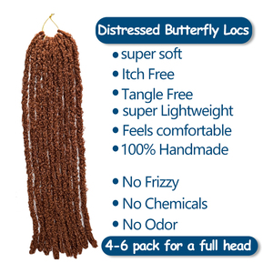 Extensions de cheveux synthétiques pré-bouclées Mira Distressed Locs de 24 pouces, douces, pour tresses au crochet, style dreadlocks africaines, pour femmes, vente en gros - Product Image 6