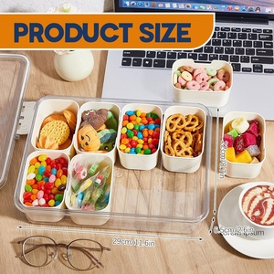 Tabla de Charcutería Portátil <span class=keywords><strong>con</strong></span> Compartimentos y Asa, <span class=keywords><strong>con</strong></span> Tapa, para Niños y Adultos, Caja para Dulces - Product Image 2