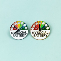 Broche ronde créative transfrontalière à motifs changeants, avec pointeur rotatif, accessoire vestimentaire, épinglette métallique, plateau tournant arc-en-ciel