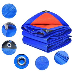 Bu Pengpeng Tarpaulin Blue Orange 1 Layer <b>Waterproof</b> Outdoor Cover <b>Sunscreen</b> Rainproof Canopy Cloth - Product Image 3