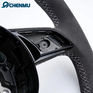 <span class=keywords><strong>Volante</strong></span> de cuero completamente perforado con fondo plano, montaje deportivo adecuado para Audi A1 A2 A6 A3 Q3 Plug and <span class=keywords><strong>Play</strong></span> - Product Image 5