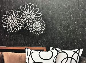 Rivestimenti Murali in Sughero Mywind con Sfondo Nero e Superficie Oro Rosa, Design 3D Moderno di Lusso per Arredamento Casa - Product Image 3