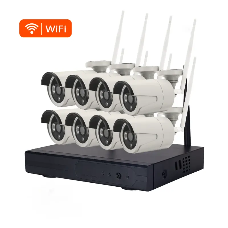 3MP 8ch güvenlik sistemi wifi nvr kiti açık kablosuz kamera sistemi