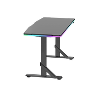 AJUNION Table de joueur à cadre en acier à réglage de la hauteur Bureau de jeu à éclairage RVB à 360 degrés Table de jeu bon marché Bureau d'ordinateur polyvalent