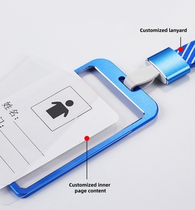 Porte-carte d'identité en aluminium, porte-badge du personnel, porte-carte de <span class=keywords><strong>permis</strong></span> de travail, étui vertical/horizontal, porte-badge personnalisé - Product Image 6