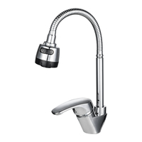 Robinet de cuisine portable à poignée unique, design moderne, rotatif à 360 degrés, monotrou, robinet d'eau chaude froide en plastique