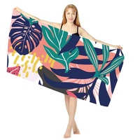 Vente en gros personnalisée grande taille été plage vacances porter couvrir doux 100% rayonne tissu impression florale Hawaii plage sarongs paréos