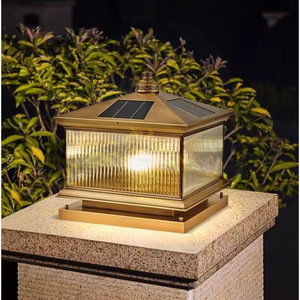 Copper Outdoor <b>Pillar</b> <b>Light</b> Led E27 Semi Flush Mount Wall Lamp For Garden Courtyard Lighting - Product Image 5