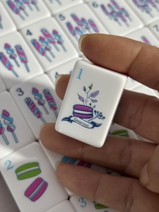 Custom Acrylic American Mahjong Set Engraved Hand Painted Portable 4 Player <b>Table</b> Game Tiles for Party Casino - Product Image 3
