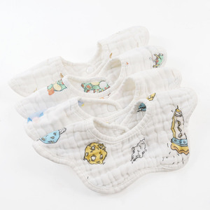 Baberos para bebé Kim Ryan, baberos de algodón de gasa de 6 capas con patrón de dibujos animados, para recién nacidos hasta niños pequeños, tamaño 0-3 años, baberos de alimentación suaves y absorbentes - Product Image 1