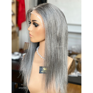 Peluca Médica Lisa de Cabello Virgen Crudo 613, 16 Pulgadas, 20% de Longitud, 13A+, con Encaje Completo Transparente HD de PU sin Pegamento, Colores Mezclados, de Gran Venta - Product Image 3