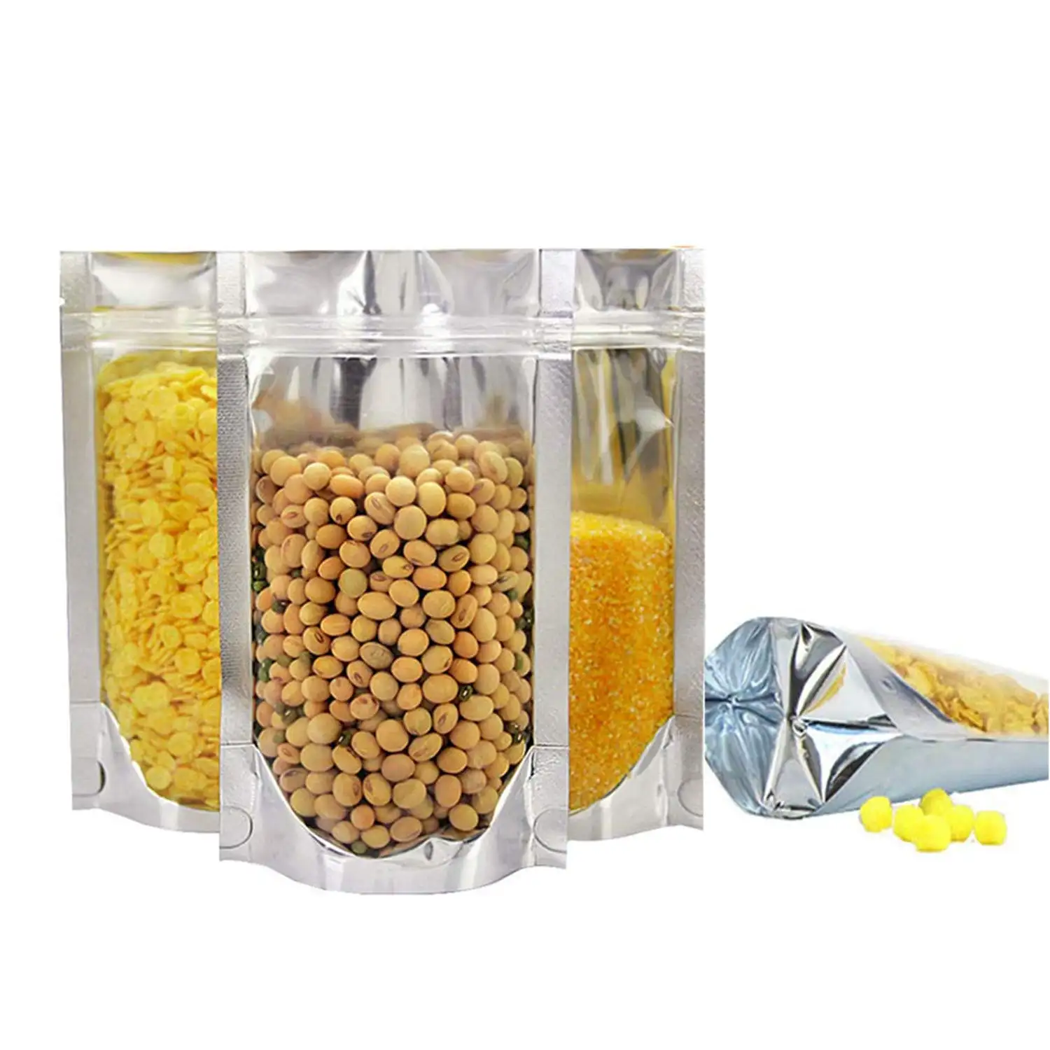 Cửa sổ trong suốt lá nhôm 500g 20 oz thực phẩm Nut Snack đứng lên túi nhựa gói bao bì granola