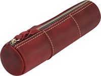 Étui à crayons en cuir de luxe avec fermeture éclair pochette de rangement de papeterie de grande capacité