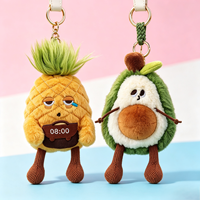 Stylo gel personnalisé OEM ODM avec pendentif en peluche, amusant, ananas, avocat, papeterie étudiante, anti-stress, breloque de sac en forme de fruit, petit objet suspendu