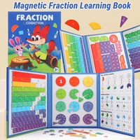 Montessori éducatif compétences mathématiques précoces puzzle tuiles ressources d'apprentissage de la fraction magnétique nombres d'enseignement de la fraction arc-en-ciel