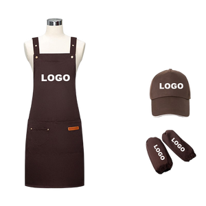 Conjunto de Tres Piezas de Gorro, Delantal y Protector de Mangas Personalizados para Cocina, Chef, Camarero, Camarera, Bartenders, Restaurante, Bar, Uniforme de Trabajo - Product Image 1