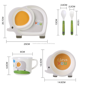 Bandeja de servir dividida, platos para niños, platos de cena para niños, platos de bambú para niños - Product Image 3