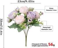 Bouquet de fleurs artificielles en soie blanche, arrangement floral pour mariage, décoration de centre de table pour fête à domicile