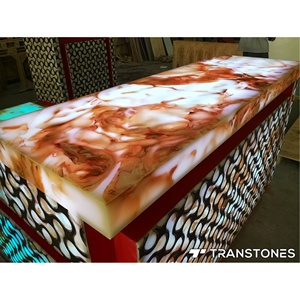 Đá cẩm thạch nhân tạo gạch đá Veneer tấm cho phòng tắm tường màu be Backlit Onyx Bảng điều chỉnh trang trí gạch cho quầy bar bán buôn - Product Image 5