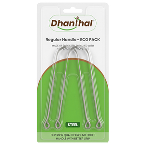 Nettoyeur de langue en acier inoxydable de qualité supérieure Dhanthal, gratte-langue en métal de haute qualité, léger, résistant à la rouille, réutilisable, ergonomique - Product Image 2