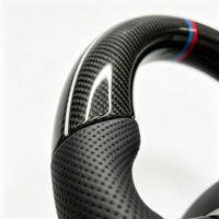 Volant de direction en fibre de carbone de remplacement personnalisé pour tous les modèles BMW, cuir perforé avec boutons multifonctions et palettes de changement de vitesse
