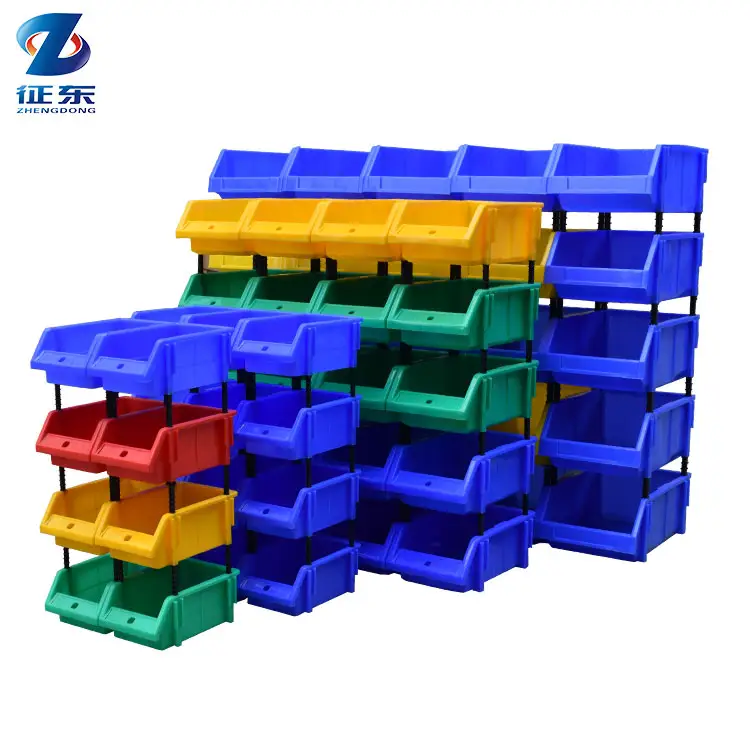 Open Front Storage Bins Plastic Organizer Large Warehouse Stackable Boxes Small Tools Parts Storage Bins
