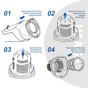 Filtre à vide de remplacement VF110 pour <span class=keywords><strong>aspirateur</strong></span> à main <span class=keywords><strong>Black</strong></span> & <span class=keywords><strong>Decker</strong></span> CHV1410L CHV1410 CHV1210 Pièces détachées - Product Image 4