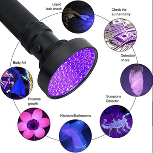 Industrial 10W 100 LED Portable 395nm UV Flashlight Strap Dry Battery Black Light for Money Inspection Resin Curing - Product Image 5
