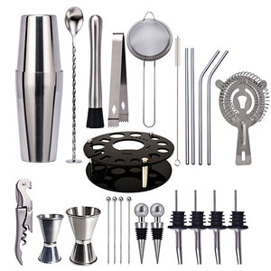 Top Seller 25 pièces en acier inoxydable <span class=keywords><strong>Cocktail</strong></span> Shaker <span class=keywords><strong>Kit</strong></span> Bartender's Drink Mixing Set Manufacturer's Best Seller - Product Image 3