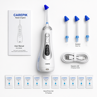 Appareil d'irrigation nasale électrique Carepik, irrigateur nasal à débit continu, embout en silicone, irrigateur nasal