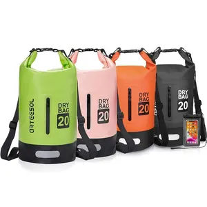 Custom Outdoor Camping Hiking 500d pvc tarpaulin waterproof durable rolling dry backpack bag