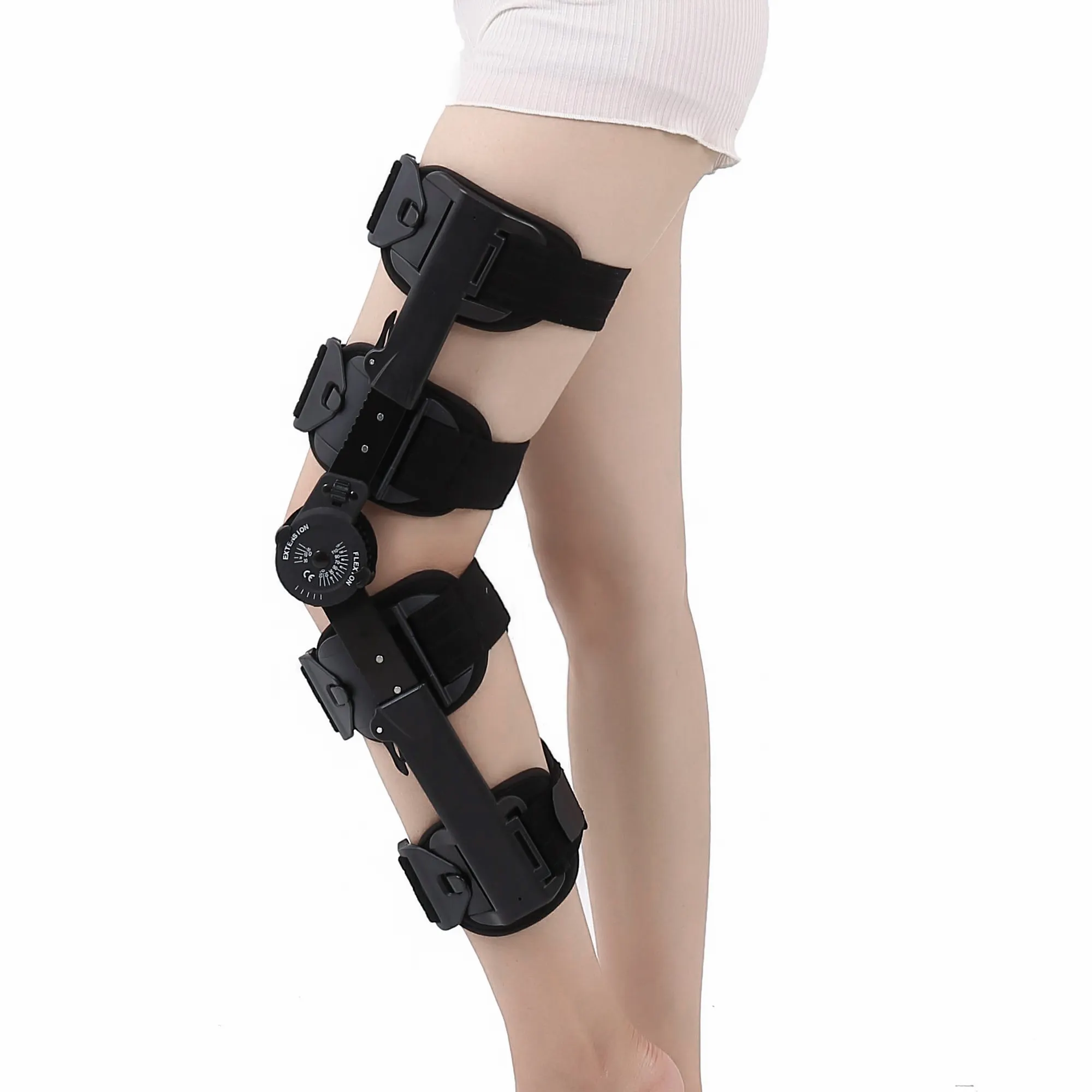 Penyokong lutut fungsional ACL medis, penyokong lutut Orthopedic Edik, penyangga tempurung lutut terbuka