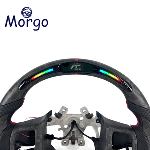 Volant sport personnalisé pour l'amélioration de l'intérieur de voiture, pour Dodge Ram 2008-2018, volant personnalisé en fibre de carbone forgée mate avec LED - Product Image 4