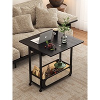 Table console mobile compacte pliable de style mi-siècle en bois pour salon, forme carrée, antique, garantie 3 ans