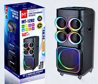 Enceinte karaoké portable MT-1202 de 12 pouces, enceinte de fête extérieure avec LED RGB