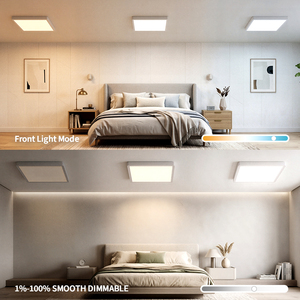 Modern Ultra-thin Square <b>LED</b> <b>Ceiling</b> <b>Light</b> RGB Backlit Design 3CCT Dimmable with Remote Control <b>Flush</b> <b>Mount</b> Lamp for Bedroom - Product Image 5