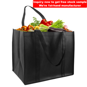 Sacolas de Compras Ecológicas Reutilizáveis Personalizadas, Sacolas de Compras Resistentes, Sacolas Grandes para Compras, Sacolas Pretas de Compras Não Tecidas - Product Image 2
