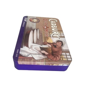 Custom Design luxury cadbury milk chocolate Packaging Boxes square tin box fancy milk chocolate tin box packaging