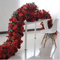 Guirlande de fleurs artificielles en forme de rose pour centre de table de mariage 100/120/200cm, guirlande florale faite à la main, décoration de fête