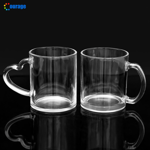 Popolare tazza trasparente in <span class=keywords><strong>vetro</strong></span> frost sublimazione manico a cuore con impugnatura a mano in <span class=keywords><strong>vetro</strong></span> trasparente per sublimazione tazze da caffè 11oz - Product Image 6