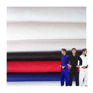 Ronghong OEM ODM 100% katun mutiara menenun Judo Gi kain Kimono 515GSM kain hitam BJJ Gi kain tenun mutiara
