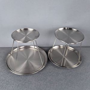 201 Edelstahl Doppels chicht Snack Plate Rack Moderne Meeres früchte <span class=keywords><strong>Tower</strong></span> Buffet Display Stand für Auster für Sashimi-304 Meeres früchte - Product Image 1