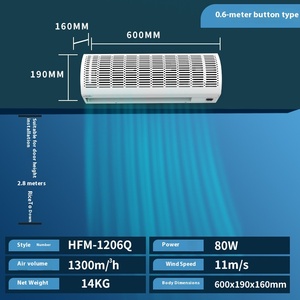 Large Air Volume Industrial Door <b>Curtain</b> Machine Commercial 1.2/1.5/1.8/2 Meters Strong Flow With Core Motor Component Industria - Product Image 6