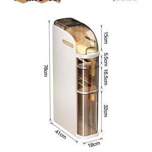 Organiseur de tiroirs en ambre avec portes coulissantes, armoire de rangement multi-niveaux pour bureau à domicile - Product Image 5
